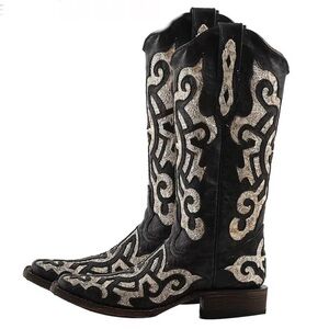 Tanner Mark Grace Leather Iron Cross Snip Toe Shimmer Western Women’s size 6 NEW